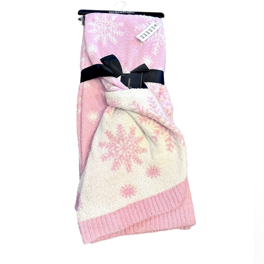 🎄 MAGASCHONI Pink snowflake Throw Christmas Blanket 50×60